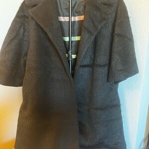 Vintage Lilli Ann black mohair wool swing coat size Medium to Extra large